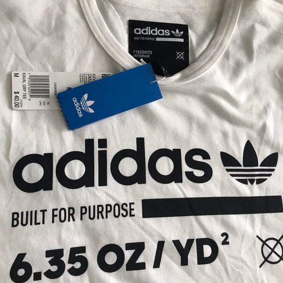 Adidas white cotton t shirt, new - Picture 5 of 6